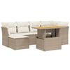 vidaXL Salon de jardin avec coussins 7 pcs beige r&eacute;sine tress&eacute;e