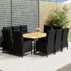 vidaXL Ensemble &agrave; d&icirc;ner de jardin 11 pcs R&eacute;sine tress&eacute;e Noir