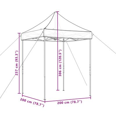 vidaXL Tente de réception pliable escamotable taupe 200x200x306 cm