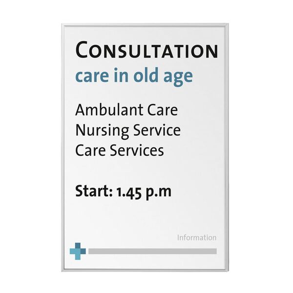 MOEDEL Panneau informatif A4 Argent&eacute;