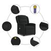 vidaXL Fauteuil de massage inclinable Noir Tissu