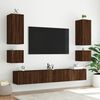 vidaXL Meuble TV muraux 6 pcs avec lumi&egrave;res LED ch&ecirc;ne marron