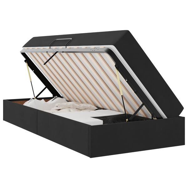 vidaXL Lit avec rangement et matelas Noir 90 x 200 cm Velours
