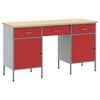 vidaXL Placard de travail avec tiroir 3 pcs Rouge 150 x 55 x 85 cm