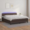 vidaXL Sommier &agrave; lattes de lit avec matelas et LED Marron 180x200 cm