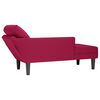 vidaXL Fauteuil long avec coussin et accoudoir droit rouge bordeaux