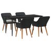 vidaXL Ensemble de salle &agrave; manger pour jardin 5 pc Noir polyrotin