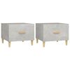 vidaXL Tables basses 2 pcs gris b&eacute;ton 50x50x40 cm bois d'ing&eacute;nierie