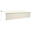 vidaXL Auvent automatique store capteur de vent et LED 6x3 m Cr&egrave;me