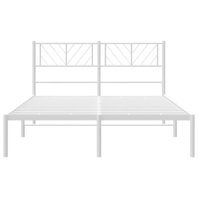 vidaXL Cadre de lit métal sans matelas et tête de lit blanc 140x200 cm