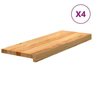 vidaXL Marches d'escalier 4 pcs marron clair 70x25x2 cm ch&ecirc;ne massif