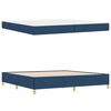 vidaXL Cadre de lit avec matelas Bleu 200 x 200 cm tissu