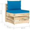 vidaXL Salon de jardin 9 pcs avec coussins Bois impr&eacute;gn&eacute; de vert