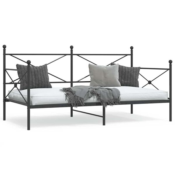 vidaXL Lit de repos sans matelas noir 100x200 cm acier