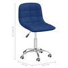 vidaXL Chaise pivotante de salle &agrave; manger Bleu Tissu