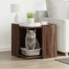 vidaXL Meuble de bac &agrave; liti&egrave;re pour chat ch&ecirc;ne marron bois ing&eacute;nierie