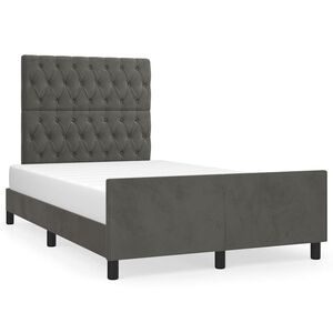 vidaXL Cadre de lit sans matelas gris fonc&eacute; 120x190 cm velours