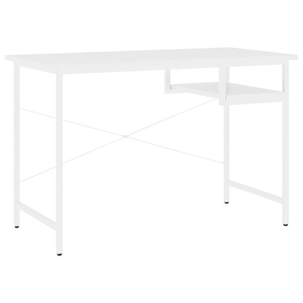 vidaXL Bureau d'ordinateur Blanc 105x55x72 cm MDF et m&eacute;tal