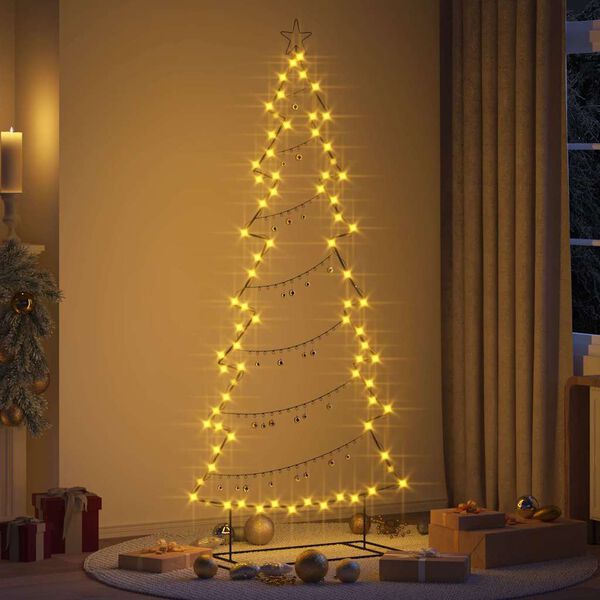 vidaXL Arbre de Noël en métal avec support Noir 210 cm Acier