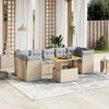 vidaXL Salon de jardin avec coussins 8 pcs beige r&eacute;sine tress&eacute;e