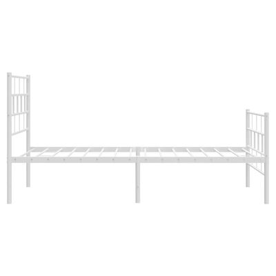 vidaXL Cadre de lit métal sans matelas et pied de lit blanc 100x190 cm