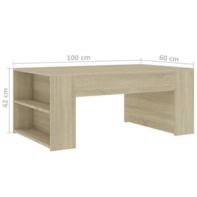 vidaXL Table basse Chêne sonoma 100x60x42 cm bois d’ingénierie