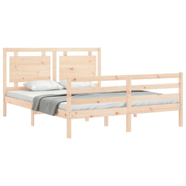vidaXL Cadre de lit sans matelas 160x200 cm bois massif
