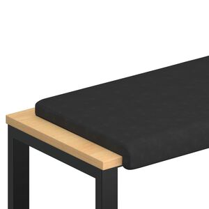 vidaXL Coussin de banc Microfibre Noir Profondeur 35 cm