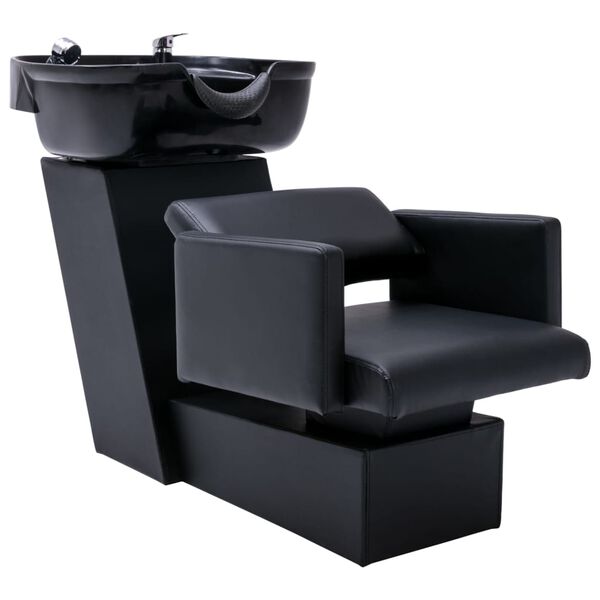 vidaXL Unit&eacute; de rin&ccedil;age de shampoing avec chaises de salon Similicuir