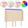 vidaXL T&ecirc;te de lit &agrave; LED Cr&egrave;me 147x16x118/128 cm Tissu