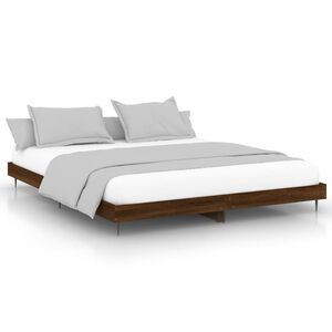 vidaXL Cadre de lit sans matelas ch&ecirc;ne marron 120x200 cm
