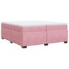 vidaXL Sommier &agrave; lattes de lit avec matelas Rose 200x200 cm Velours