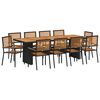 vidaXL Ensemble de salle &agrave; manger pour jardin 11 pc Noir et Marron