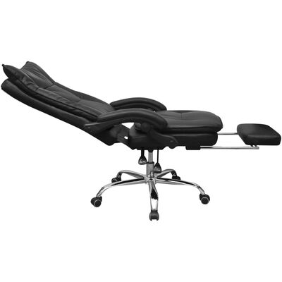 vidaXL Chaise de bureau inclinable avec repose-pieds Noir