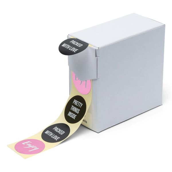 rillprint Autocollants cadeau 250 pcs x 4 rouleaux Rose marron et noir