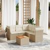 vidaXL Salon de jardin avec coussins 6 pcs beige r&eacute;sine tress&eacute;e
