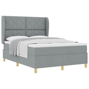 vidaXL Lit &agrave; ressorts avec matelas gris fonc&eacute; 90x190 cm Gris clair