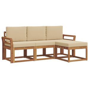 vidaXL Ensemble de canap&eacute;s d'ext&eacute;rieur 4 pcs Naturel et Beige