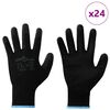 vidaXL Gants de Travail 24 pcs Noir 9 / l Polyester