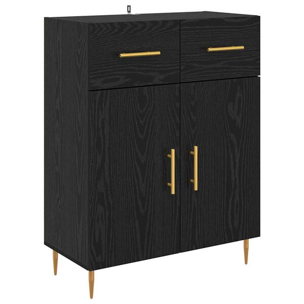 vidaXL Buffet Ch&ecirc;ne noir 69,5 x 34 x 90 cm Bois d'ing&eacute;nierie