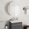 vidaXL Armoire de salle de bain miroir rond et LED Ch&ecirc;ne 47x47x17,5 cm