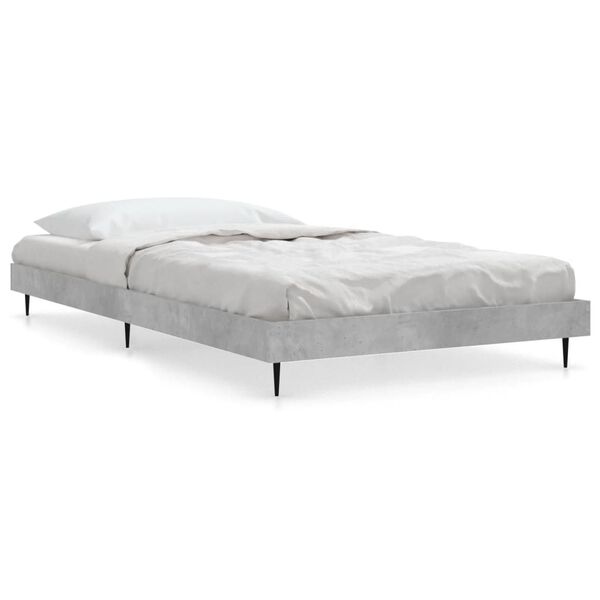 vidaXL Cadre de lit sans matelas gris b&eacute;ton 100x200 cm