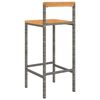 vidaXL Tabourets de bar lot de 2 gris r&eacute;sine tress&eacute;e et bois d'acacia