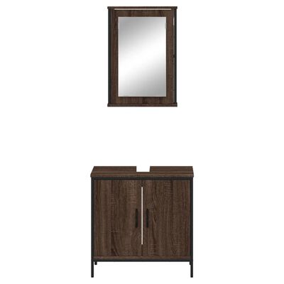 vidaXL Ensemble de meubles de salle de bain 2 pcs Chêne marron