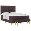 vidaXL Lit &agrave; ressorts avec t&ecirc;te de lit Marron fonc&eacute; 200 x 140 cm tissu