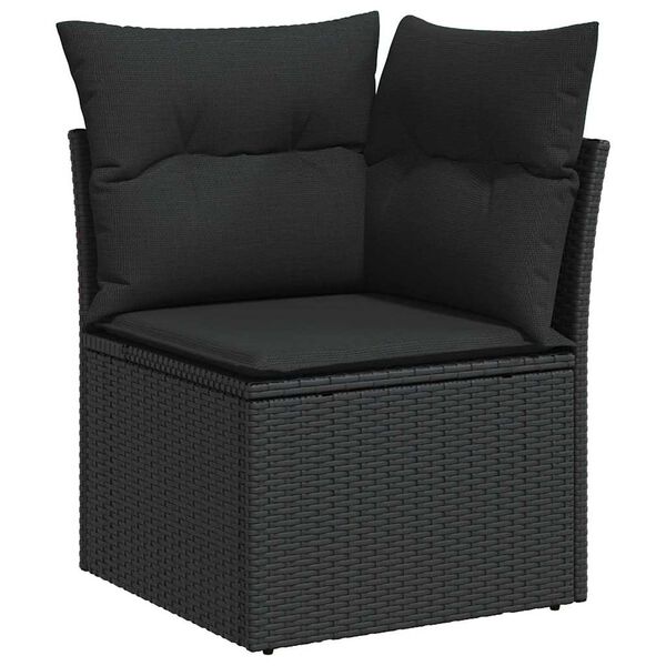 vidaXL Ensemble de canap&eacute; de jardin avec coussin 12 pcs Noir