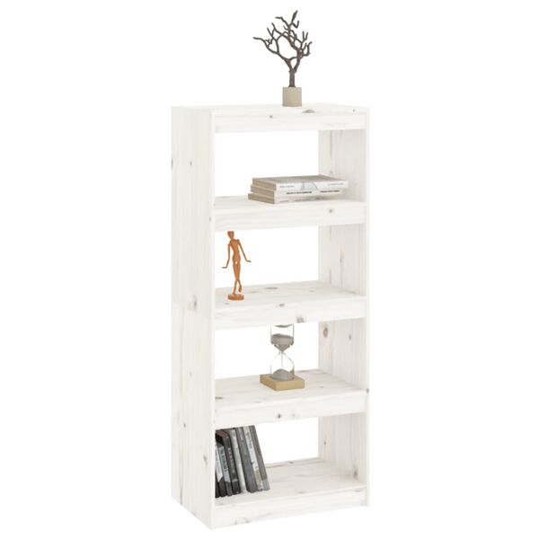 vidaXL Bibliothèque/Séparateur de pièce Blanc 60x30x135,5cm Pin massif