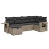 vidaXL Salon de jardin 6 pcs avec coussins gris r&eacute;sine tress&eacute;e
