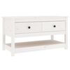 vidaXL Table basse Blanc 102x49x55 cm Bois massif de pin