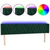 vidaXL T&ecirc;te de lit &agrave; LED Vert fonc&eacute; 183x16x78/88 cm Velours